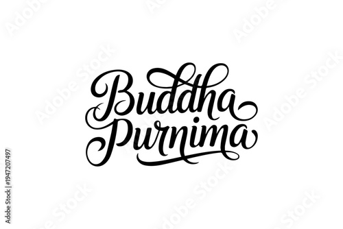 Happy Buddha Purnima Elegant Spiritual Typography Design