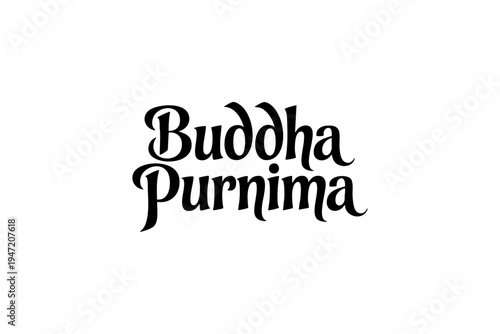 Happy Buddha Purnima Peaceful Buddhist Festival Typography Design