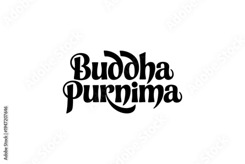 Happy Buddha Purnima Elegant Spiritual Typography Design