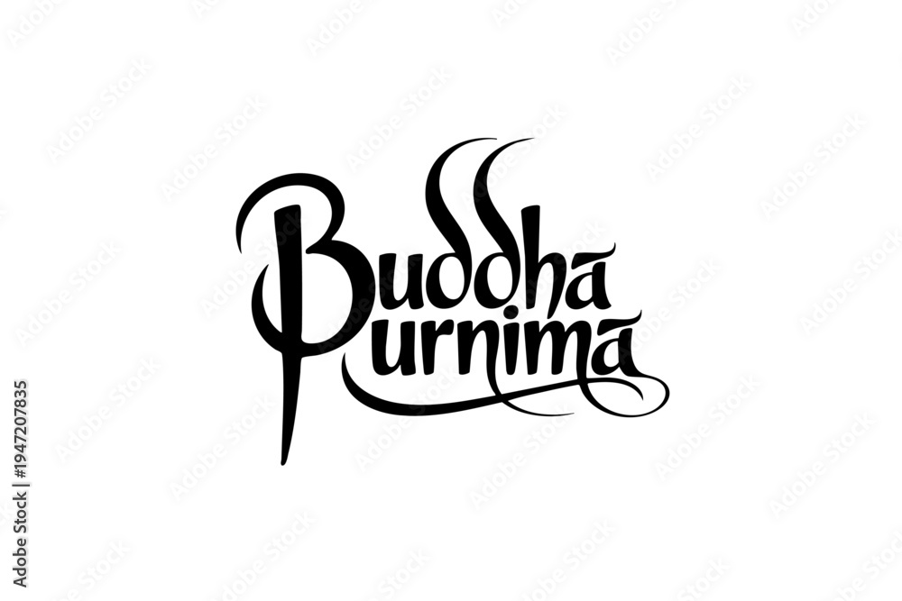 Obraz premium Happy Buddha Purnima Elegant Spiritual Typography Design