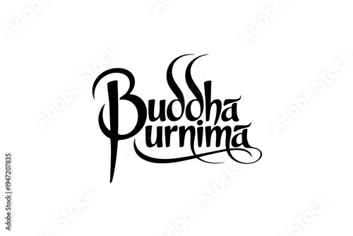 Happy Buddha Purnima Elegant Spiritual Typography Design