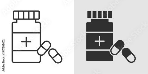 Pill Organizer Icon representing medication management, daily dosage planning, healthcare routines, and organized storage for pills and supplements.