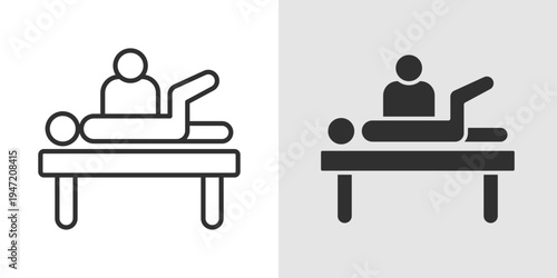 Physiotherapy Icon representing physical rehabilitation, movement therapy, pain relief, injury recovery, and restoring mobility through therapeutic exercises and treatments.