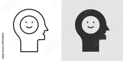 Positive Mind Icon representing optimism, mental wellness, positive thinking, emotional balance, and a healthy mindset for overall wellbeing.