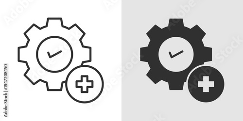 Productivity Health Icon representing balanced work-life, mental wellness, efficiency, stress management, and maintaining physical and mental health for optimal performance.