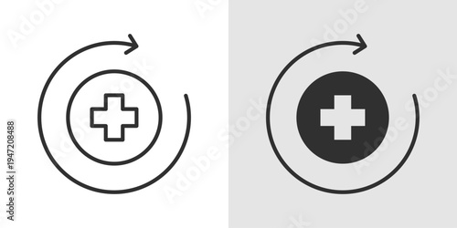 Recovery Icon representing healing, restoration, regaining strength, post-illness or injury improvement, and returning to optimal health and wellness.
