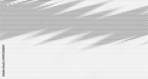 A dense pattern of black dots and lines forms a complex abstract composition with a lighter section below. isolated on transparent background, Vector, illustration