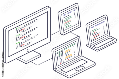 coding screens vector illustration with white back (1)