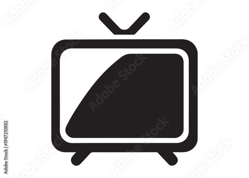 television logo silhouette vector, Vintage retro antenna television logo silhouette vector illustration, old tv logo, box tv logo, tv retro logo silhouette design on white background