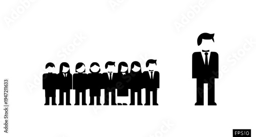 Business individual standing out vector illustration symbolizing uniqueness and success minimal design