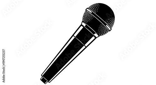 Classic Microphone Isolated on White Background - Vintage Audio Equipment