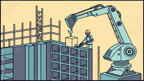 Artificial Intelligence Robot Illustration  for Data Analysis, Research, and Future Technology