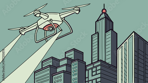 Artificial Intelligence Robot Illustration  for Data Analysis, Research, and Future Technology