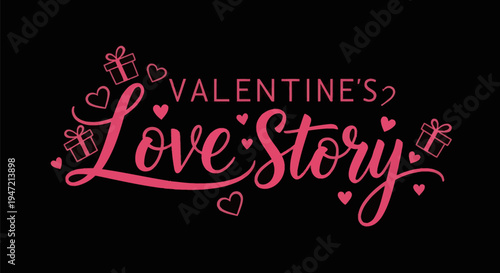 Valentines day love story graphic design