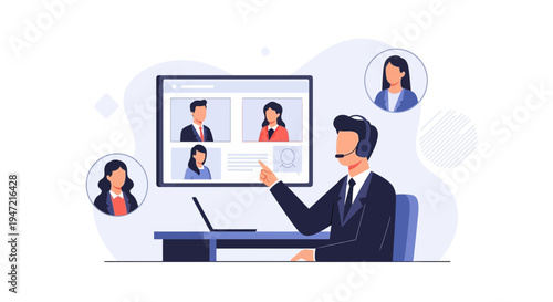 Online Meeting with Colleagues via Video Conference