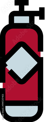 Medical gas cylinder with a pressure gauge illustrating essential life support and healthcare equipment, useful for concepts involving well being, industrial applications, and emergency services