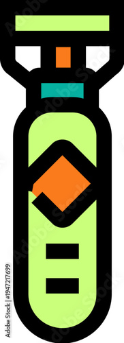 Shaving machine groomer color icon vector with an orange diamond detail, depicting a modern personal care appliance for hair trimming and body grooming on a white background