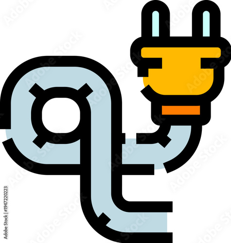 Electric power plug with a winding cable illustrating concepts of energy supply, electricity, connectivity, and essential infrastructure for homes and businesses