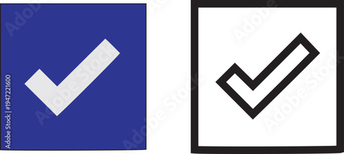 Check mark symbols blue and black checkmarks for confirmation and approval