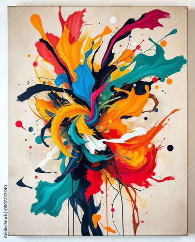 Modern Color Explosion Abstract Painting
