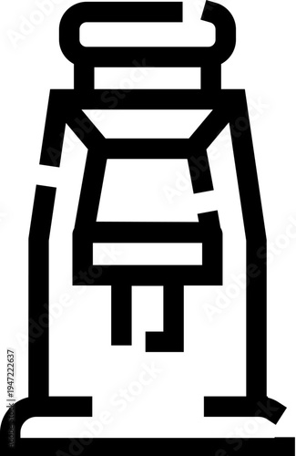 Coffee bean grinder icon depicting a minimalist kitchen appliance for grinding beans, ideal for barista, espresso and home brewing concepts in web, app and print design