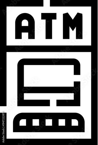 Automated teller machine - atm - icon depicting a digital terminal for cash withdrawals and financial banking operations, representing modern money and payment services
