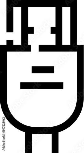 Universal serial bus connector plug line icon design, symbolizing modern technology, data transfer, and digital connection for various electronic devices and peripherals