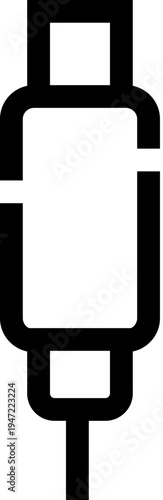 Usb type c cable plug line icon on a white background, representing modern electronic connectivity, data transfer, and charging capabilities for various devices and technological interfaces