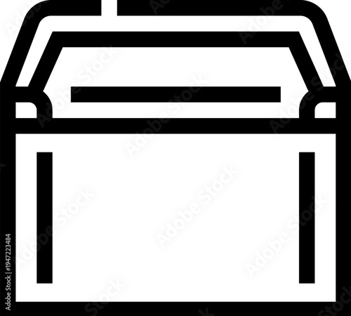 Open envelope icon presenting an incoming email or message, symbolizing communication, delivery, and notification in a digital context, representing storage and transfer of information