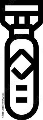 Abstract line icon illustration depicting a common shaving razor, representing concepts of beauty, self care, and daily personal hygiene routines for adults