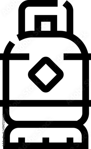 Gas cylinder icon illustrating the concept of stored energy and household fuel, suitable for various design applications needing a clear symbol for heating or cooking resources