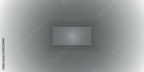 Perspective grid background 3d Vector illustration. Interior design Model projection background template. Line one point perspective