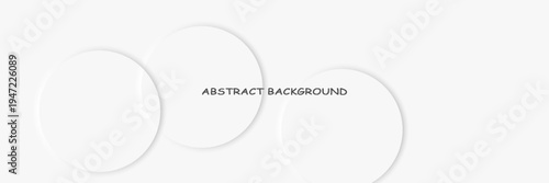 Modern abstract white circle shape background. Elegant circle shape design with shadow. Realistic geometric shape texture. EPS10, WBESITE
