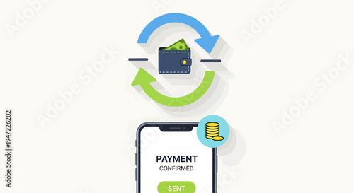 Digital Wallet and Mobile Payment System Illustration