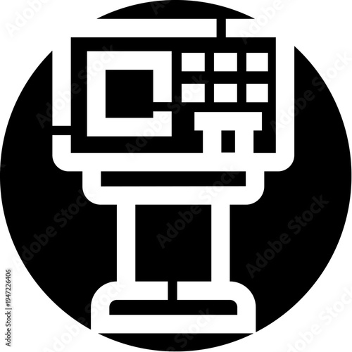 Automated teller machine icon providing cash withdrawal and banking services, symbolizing modern financial technology and convenience for everyday transactions