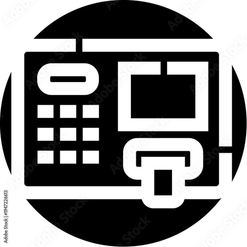 Automated teller machine for fast, convenient cash withdrawals, deposits and account services via keypad and card slot modern banking access for cash, payments and transfers