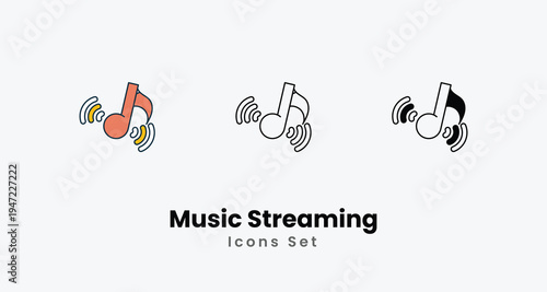 Music Streaming icons vector set stock illustration