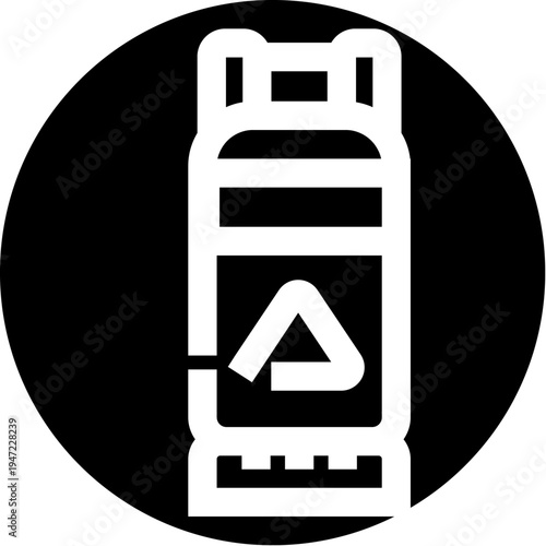 Gas cylinder icon depicting a storage tank for propane, butane or natural gas, symbolizing fuel supply and heating for domestic, commercial and industrial use, safety and refill