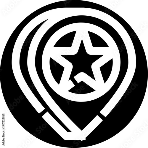 Star map pointer icon providing a visual symbol for important locations, favorite destinations, or key places on a map, representing pinpointing accuracy and significance in navigation