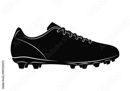 Black soccer cleat vector illustration
