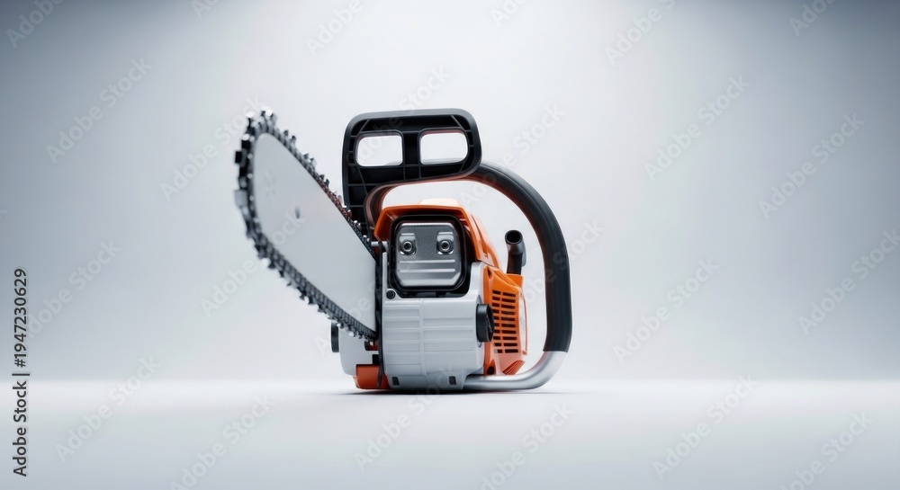 Naklejka premium Powerful Chainsaw Ready for Action in a Studio Setting.
