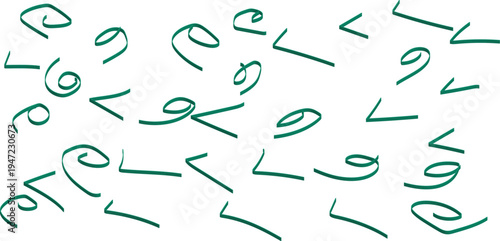 An abstract pattern of swirling lines and geometric shapes in a vibrant green hue, creating a sense of dynamic movement and visual interest