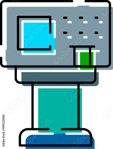Automated teller machine icon providing modern financial services, handling money transactions, and offering convenient banking technology for various operations