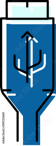Universal serial bus c type connector icon illustration providing modern digital connectivity, high speed data transfer, and power charging for various electronic devices