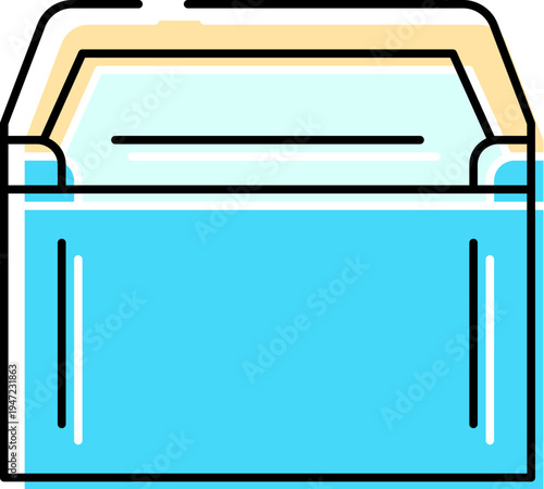 Mail envelope with an open flap and a letter inside, symbolizing digital and traditional communication, messaging, business correspondence, and receiving information