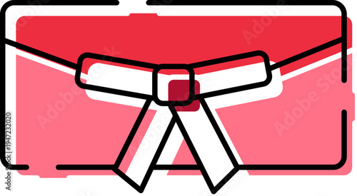 Red gift envelope illustration featuring a white decorative bow, symbolizing special occasion giving, celebration, and personalized shopping experience for valuable customers