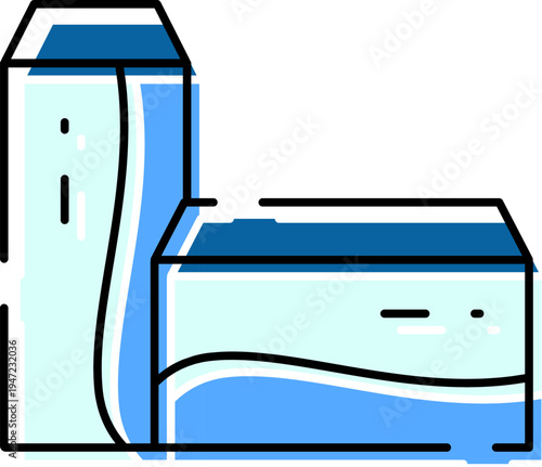 Water filtration system components, including a tall filter and a horizontal cartridge unit, together creating efficient purification for clean drinking water