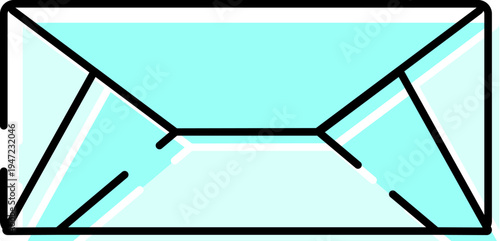 Blue envelope mail icon sending digital communication representing email message, inbox delivery, and information exchange for network connections and online correspondence