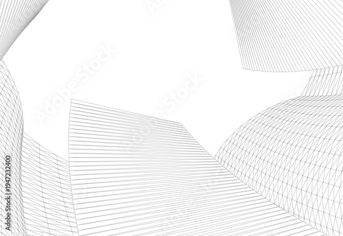 Abstract architectural building vector 3d illustration