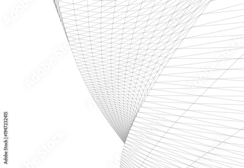 Abstract architectural building vector 3d illustration